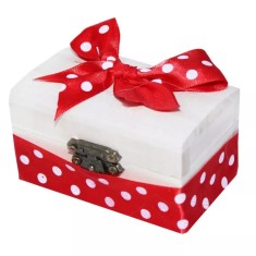 Cutiuta Cufar Din Lemn Pentru Prima Suvita a Bebelusului, Rosie - CPS04