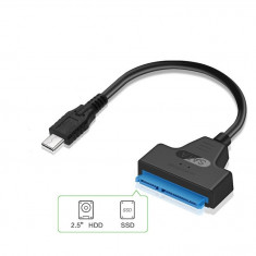 Cablu adaptor USB-C 3.1 Type-C la SATA 3 22 pini pentru HDD / SSD de 2.5 inch, hard disk de laptop, 6 GB/S, Cubis