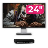 Pachet HP EliteDesk 800 G6 Mini PC i5-10500T, 8GB, SSD 256GB + Monitor 24"
