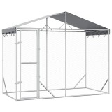 Cumpara ieftin Padoc de exterior&amp;acoperis argintiu 3x1,5x2,5 m otel galvanizat