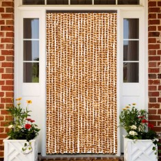 Gossi perdea pentru insecte, ocru si alb, 100x230 cm, chenille