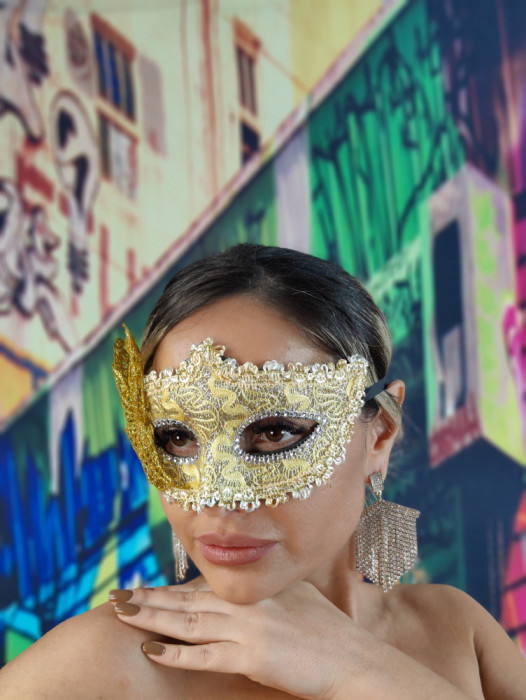 MSK105-7 Masca de carnaval din broderie, model venetian