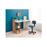Birou HM Fino, 2 rafturi, PAL melaminat, 122x57x85 cm, stejar auriu/alb