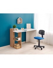 Birou HM Fino, 2 rafturi, PAL melaminat, 122x57x85 cm, stejar auriu/alb