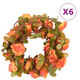 Ghirlande de flori artificiale, 6 buc., portocaliu, 250 cm GartenMobel Dekor, vidaXL