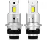 Set 2 Becuri LED D2S/R Auto, 75w, 30.000 Lumeni, Lumina Alba 6500K, 12-24 Volti, CSP, Canbus, Radiator Aluminiu AutoREY&reg; Premium