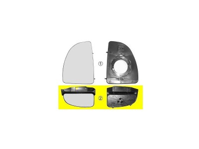 Geam oglinda Citroen Jumper 1999-2006, Fiat Ducato, 1999-2006, Peugeot Boxer 1999-2006, Dreapta, Crom, Fara incalzire, Inferioara , panoramica, View foto
