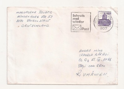 FD19 - Plic Circulat international Germania - Romania , 1983 foto