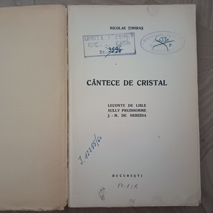 NICOLAE ȚIMIRAȘ-C&Acirc;NTECE DE CRISTAL VOL.(1+2)-1937 S2.