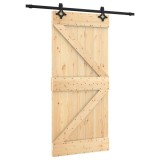 Cumpara ieftin Usa glisanta cu set de feronerie 95x210 cm, lemn masiv de pin