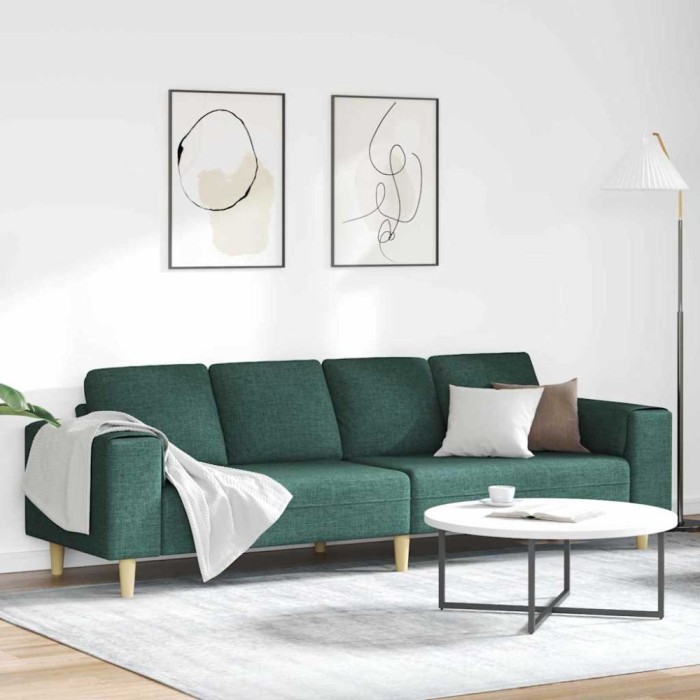vidaXL Set de canapea Verde &icirc;nchis țesătură 3335085