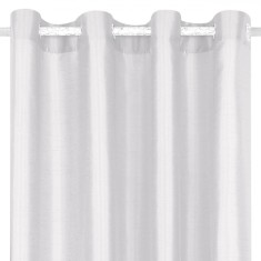 Perdea Decorativă Faux Silk, Culoare Alb, Dimensiune 140x260cm, Inele 4cm, Poliester