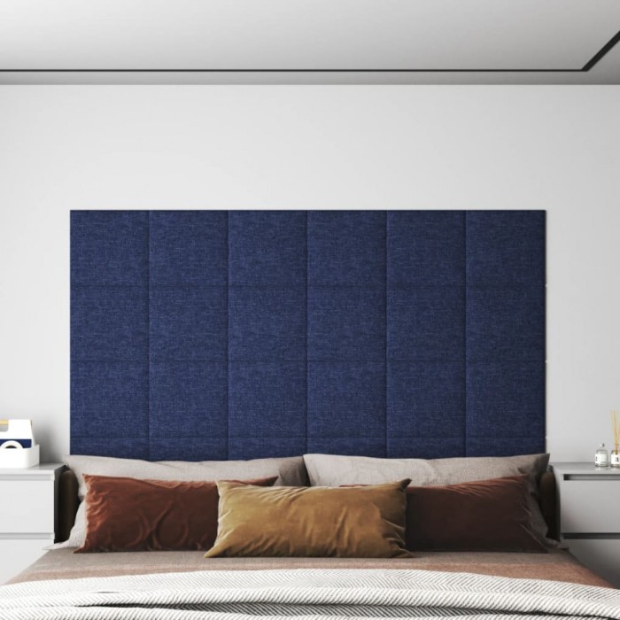 vidaXL Panouri de perete 12 buc. albastru 30x30 cm textil 1,08 m&sup2;