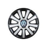 Set 4 capace roti Flash Gri-Negru R14 pentru gama auto Volkswagen