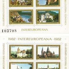 România, LP 1053/1982, Colaborarea Cult.-Ec. Intereuropeană - 2 blocuri, MNH