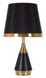 Lampa de masa Blacky, Mauro Ferretti, &Oslash;28 x 50 cm, 1 x E27, 40W, fier/textil, negru/auriu