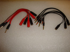 Cablu adaptor splitter separator jack casti microfon contacte aurite foto