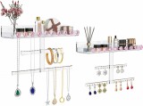 Set de 2 organizatoare de perete pentru bijuterii BOWEN EZ, acrilic, transparent, 28 x 4 cm / 7 cm / 26 cm