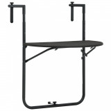 Masă Balcon Suspendată Maro vidaXL 60x64 cm, Plastic Ratan, Ajustabilă, Pliabilă