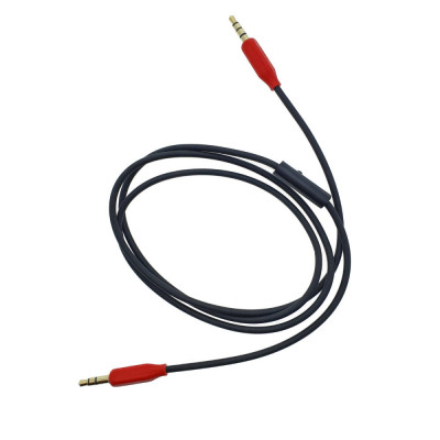 Cablu audio stereo cu microfon, lungime 1 m, Hoco UPA12 AUX, conectori jack 3.5mm tata cu 4 pini si 3 pini, negru foto