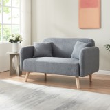 2-Sitzer Sofa Midt 132x70x81 cm Boucl&eacute; Grau [en.casa]