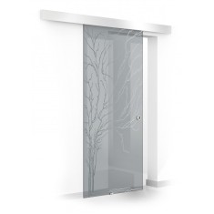 Usa culisanta Boss &reg; model Tree incolor, 60x215 cm, sticla gri 8 mm, glisanta in ambele directii