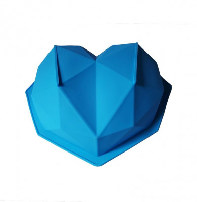 Forma silicon in forma de Inima diamant, Pentru blat tort, Albastru, 21 cm, 297COF foto
