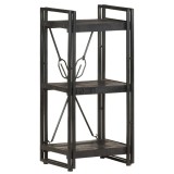 Cumpara ieftin Biblioteca cu 3 rafturi, negru, 40x30x80 cm, lemn masiv mango