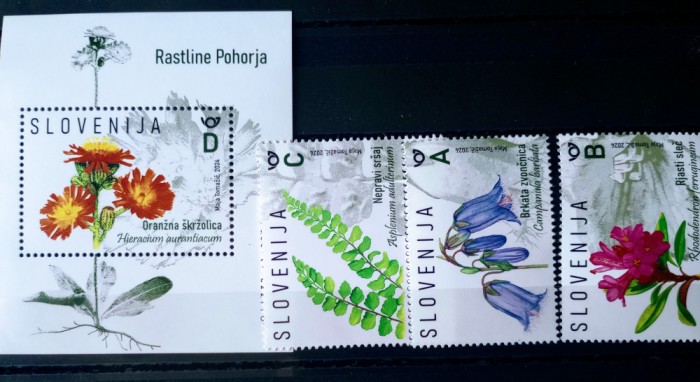 SLOVENIA 2024 flori plante flora serie+ bloc nestampilata MNH