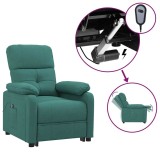 Cumpara ieftin Fotoliu rabatabil electric, verde inchis, material textil