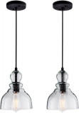 Mini iluminat industrial LROS cu pandantiv cu abajur din sticlă transparentă suf