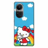 Husa compatibila cu Oppo Reno10 5G Silicon Gel Tpu Model Hello Kitty Rainbow