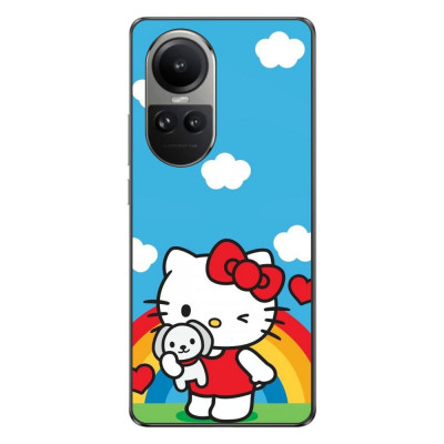 Husa compatibila cu Oppo Reno10 5G Silicon Gel Tpu Model Hello Kitty Rainbow foto