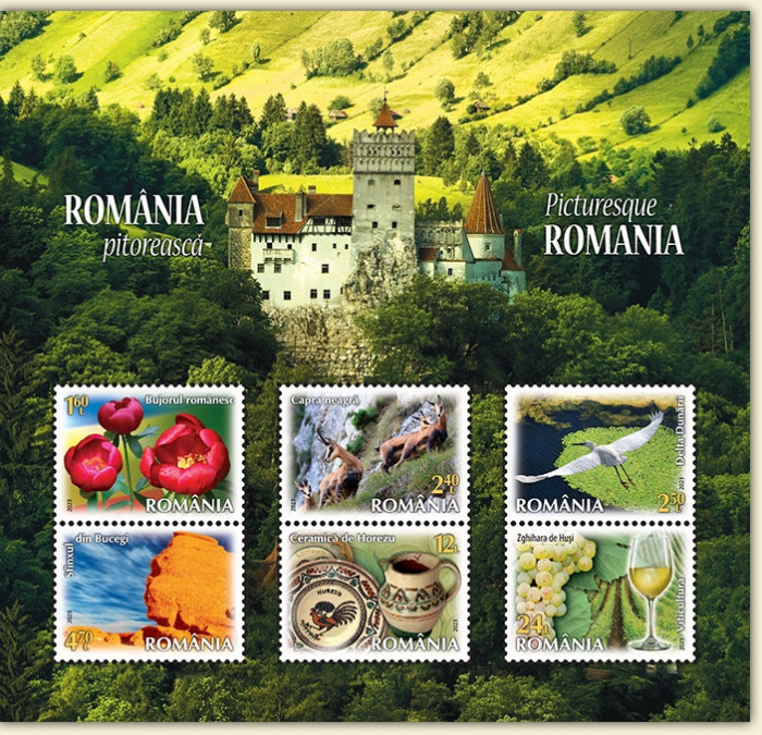 ROMANIA 2023 - ROMANIA PITOREASCA Bloc cu 6 timbre LP.2433a MNH**