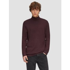 Pulover barbati cu guler inalt, Regular fit, Visiniu, S