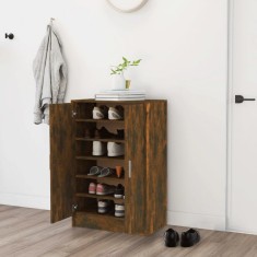 vidaXL Pantofar, stejar fumuriu, 60x35x92 cm, lemn prelucrat