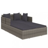 Cumpara ieftin Sezlong cu perne, gri, 182x118x63 cm, poliratan