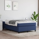 Cumpara ieftin Pat box spring cu saltea, albastru, 120x200 cm, textil