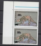 ROMANIA 2001 LP 1559 ANIMALE PREISTORICE SUPRATIPAR PERECHE MNH, Nestampilat