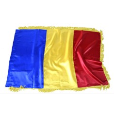 Steag Romania satinat cu franjuri foto