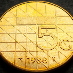 Moneda 5 GULDEN / GULDENI - OLANDA, anul 1988 * cod 5129 = excelenta
