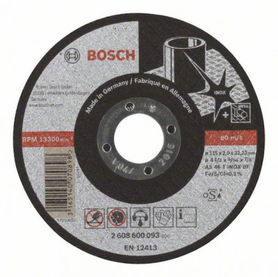 Disc de taiere drept Expert for Inox AS 46 T INOX BF, 115mm, 2.0mm Bosch foto
