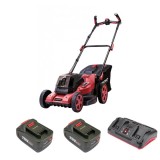 Masina de tuns iarba, gazon, electrica, motor fara perii, 2 acumulatori 4 Ah, incarcator 2x20V Li-ion, 40 cm, Worcraft&nbsp;