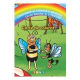 Coloreaza si creeaza o poveste cu un bondar si o libelula! Carte de colorat