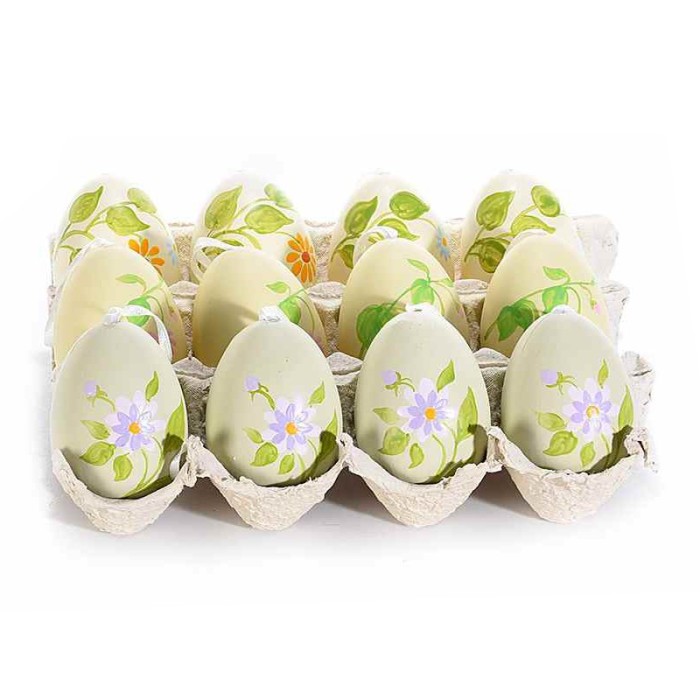 Set 12 oua decorative multicolore Paste 4x6 cm