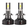 Set 2 Becuri LED Auto F2 H4 100W, 12000LM, 6000K, Ventilator, Alb Rece, Durata 50000h, Plug&amp;Play, Canbus