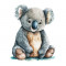 Sticker decorativ Koala, Gri, 55 cm, 3823ST