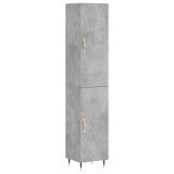 Cumpara ieftin Dulap inalt, gri beton, 34,5x34x180 cm, lemn prelucrat