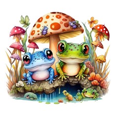 Sticker decorativ cu Broscute, Multicolor, 60 cm, 1200STK-4