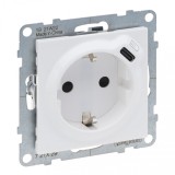 Priza schuko simpla 2P+T cu USB tip C Legrand Suno alb 721129